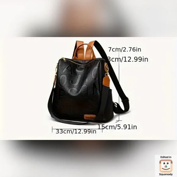 Black and Tan Women's Backpack - Picture 7 of 9